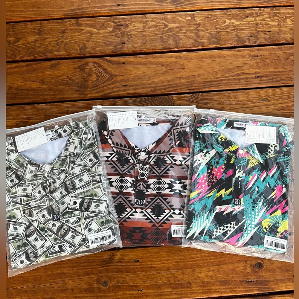 Bundle of 3 new Ranch Dress’n performance polo